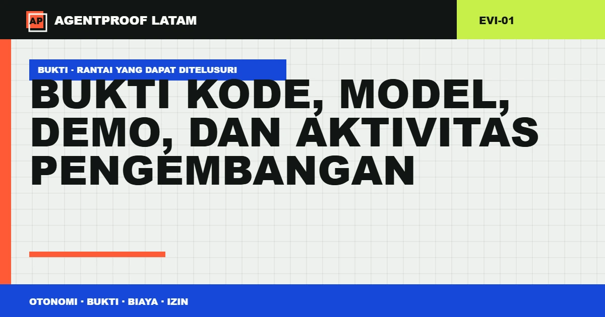 Bukti kode, model, demo, dan aktivitas pengembangan